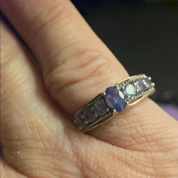 Genuine Tanzanite sterling silver ring 1 ctw - Picture 6 of 8